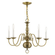 Williamsburgh 5-Light Chandelier in Antique Brass