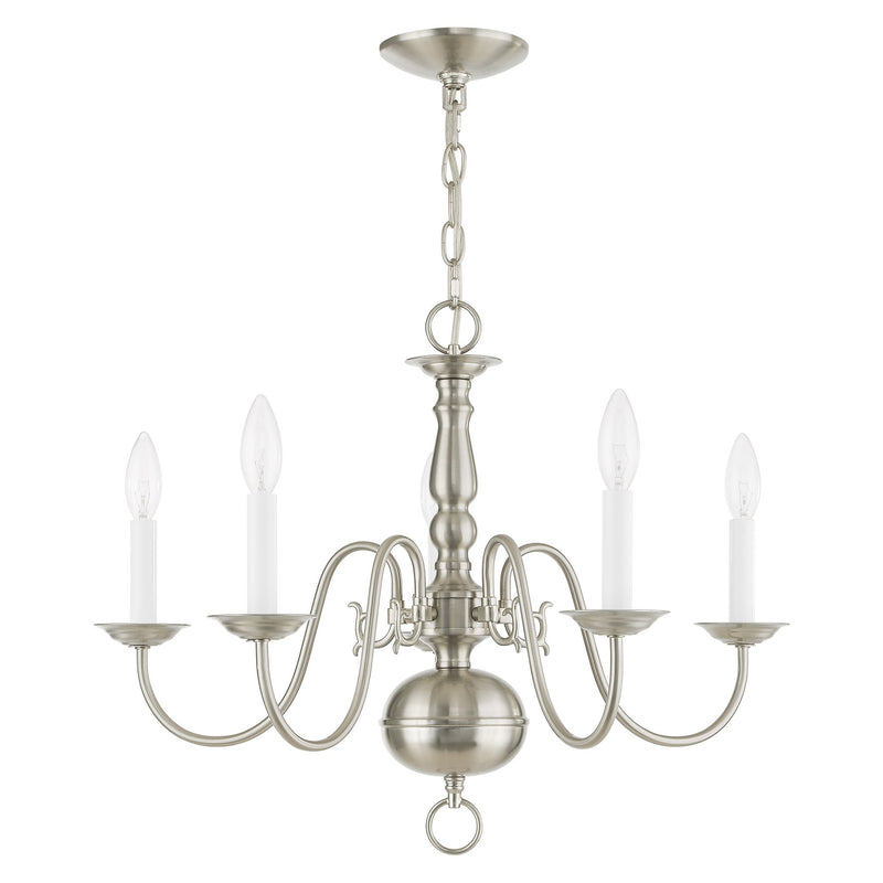 Williamsburgh 5-Light Chandelier in Brushed Nickel
