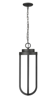 Leland 1 Light 9" Outdoor Chain Mount Ceiling Fixture in Sand Black