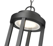 Leland 1 Light 9" Outdoor Chain Mount Ceiling Fixture in Sand Black