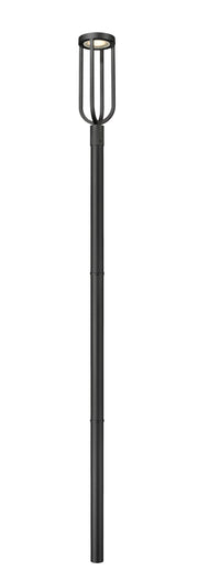 Leland 1 Light 9" Outdoor Post Mount Fixture in Sand Black, 97" Straight Post