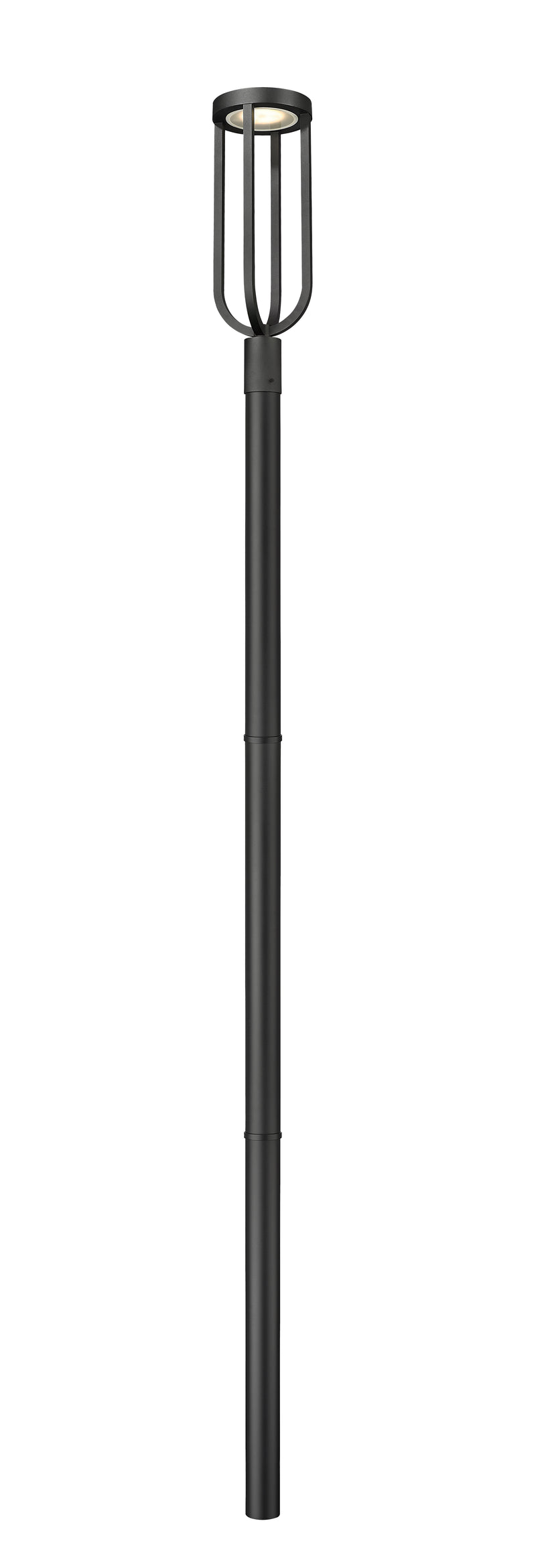 Leland 1 Light 9" Outdoor Post Mount Fixture in Sand Black, 97" Straight Post
