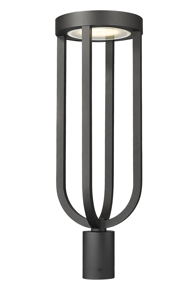 Leland 1 Light 9" Outdoor Post Mount Fixture in Sand Black, Post Top Only