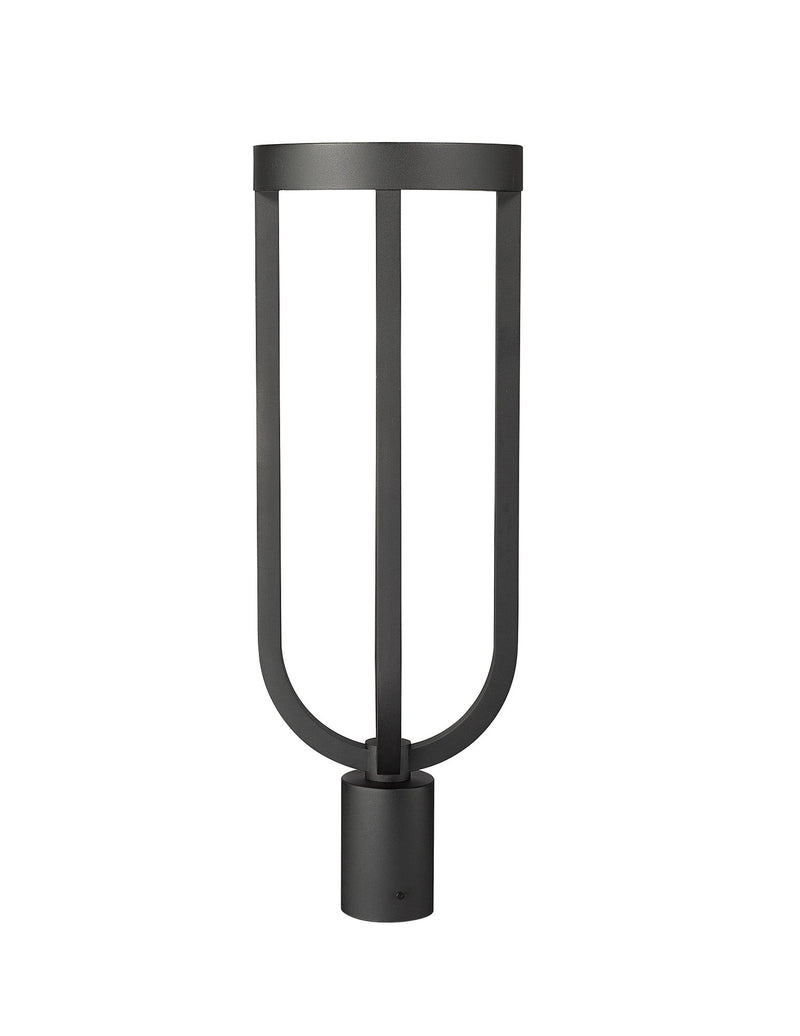 Leland 1 Light 9" Outdoor Post Mount Fixture in Sand Black, Post Top Only
