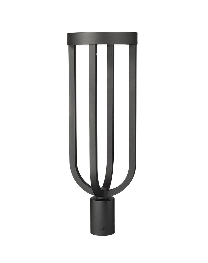 Leland 1 Light 9" Outdoor Post Mount Fixture in Sand Black, Post Top Only