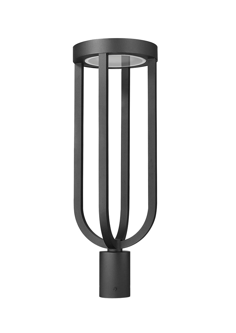 Leland 1 Light 9" Outdoor Post Mount Fixture in Sand Black, Post Top Only