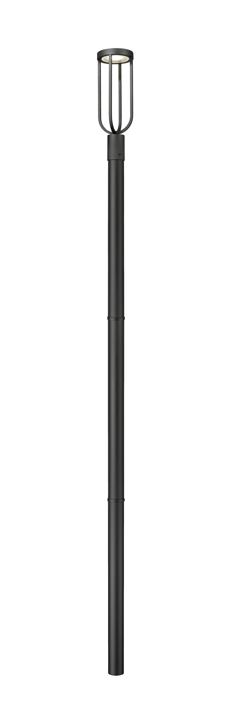 Leland 1 Light 7" Outdoor Post Mount Fixture in Sand Black, 97" Straight Post