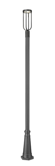 Leland 1 Light 7" Outdoor Post Mount Fixture in Sand Black, 96" Cast Post, 10" Base