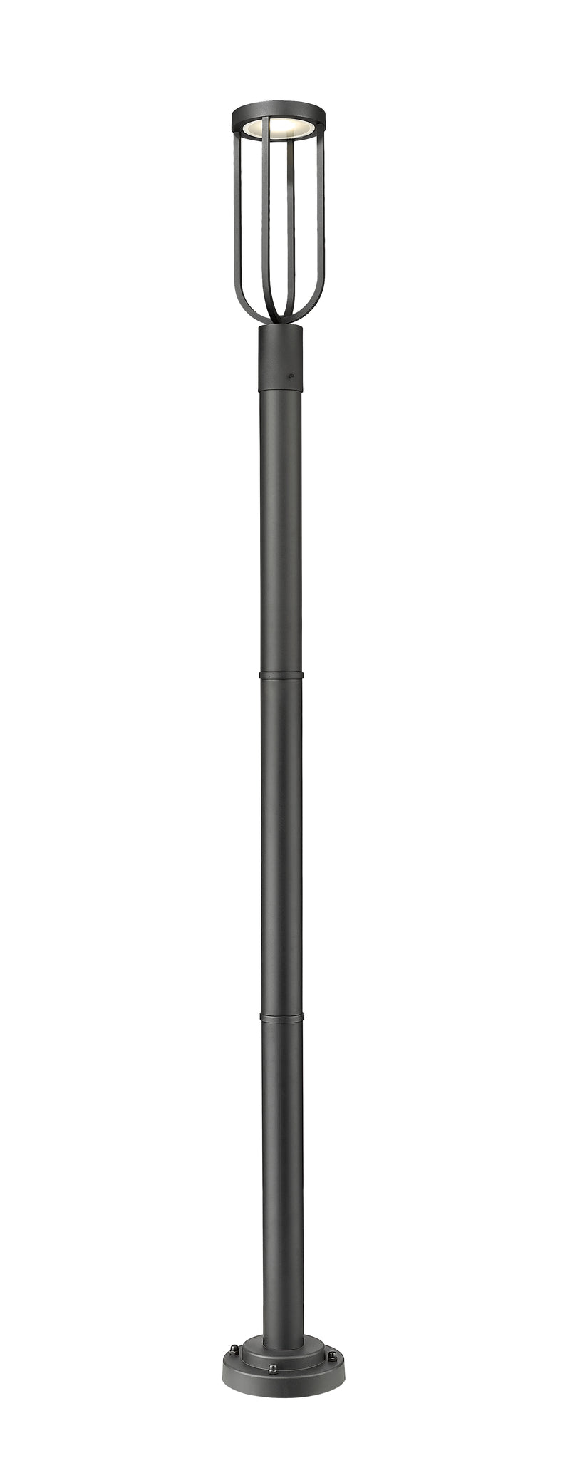Leland 1 Light 7" Outdoor Post Mount Fixture in Sand Black, 76" Cast Post, 9" Base