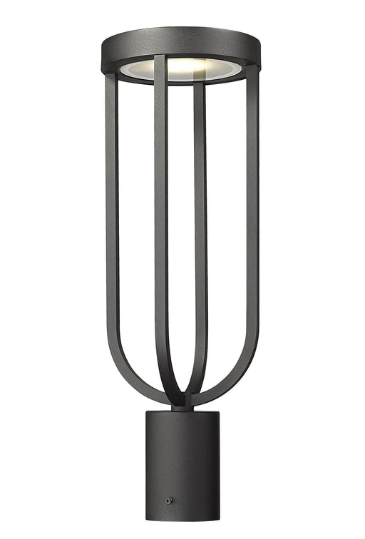 Leland 1 Light 7" Outdoor Post Mount Fixture in Sand Black, Post Top Only