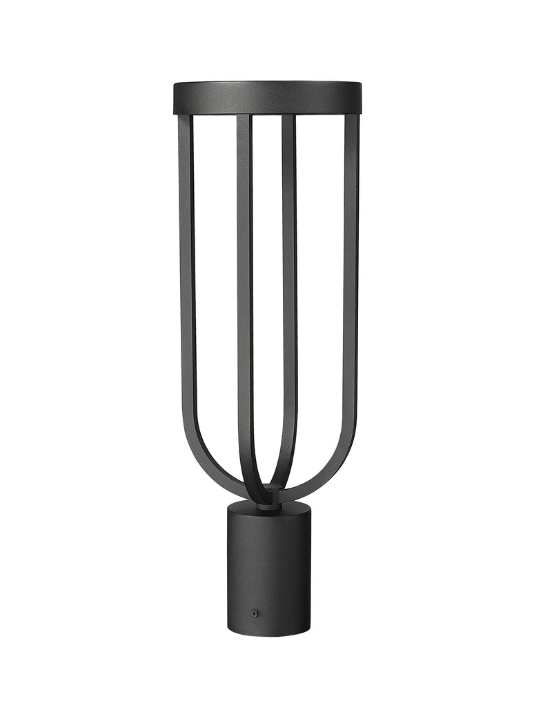 Leland 1 Light 7" Outdoor Post Mount Fixture in Sand Black, Post Top Only