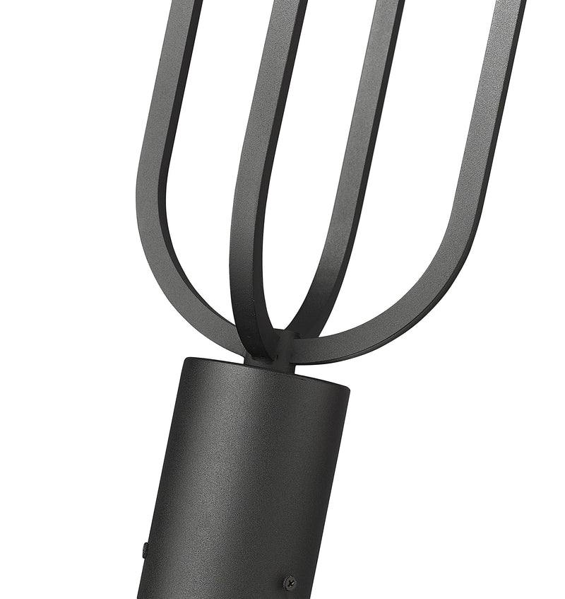 Leland 1 Light 7" Outdoor Post Mount Fixture in Sand Black, Post Top Only