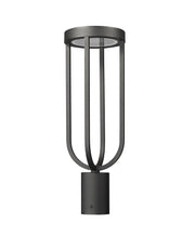 Leland 1 Light 7" Outdoor Post Mount Fixture in Sand Black, Post Top Only
