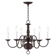 Williamsburgh 6-Light Chandelier in Bronze