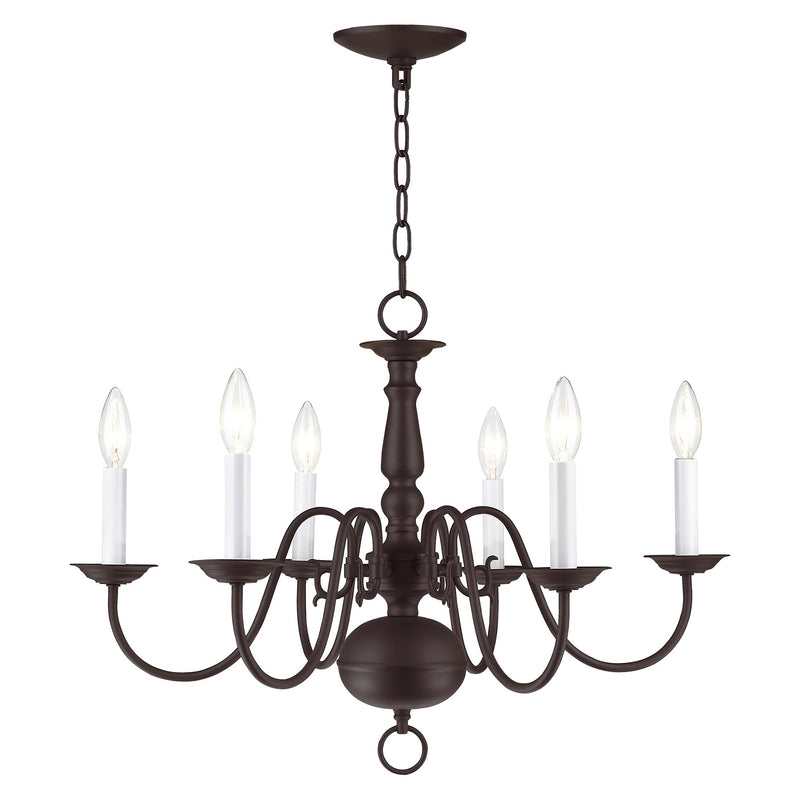 Williamsburgh 6-Light Chandelier in Bronze