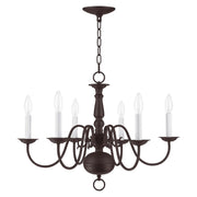 Williamsburgh 6-Light Chandelier in Bronze