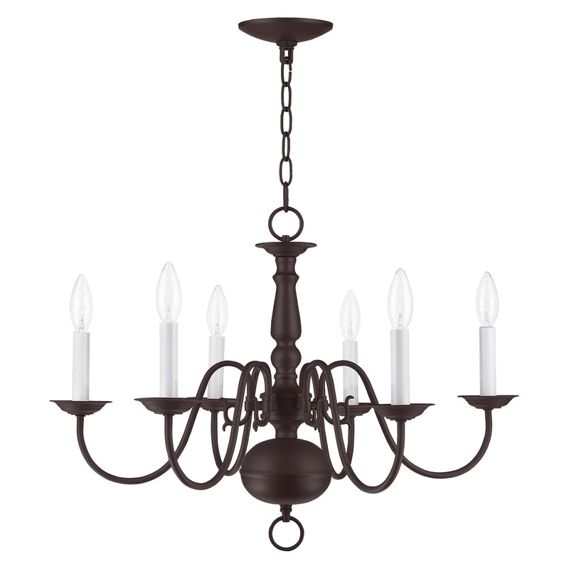 Williamsburgh 6-Light Chandelier in Bronze