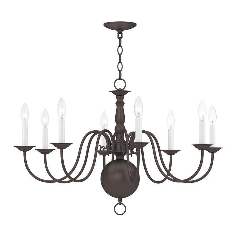 Williamsburgh 8-Light 32" Chandelier in Bronze