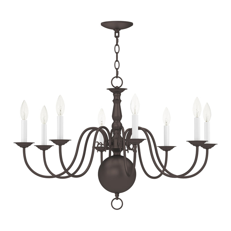 Williamsburgh 8-Light 32" Chandelier in Bronze