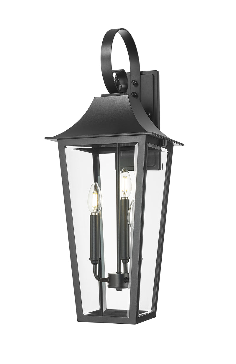 Gannon 3 Light 10" Outdoor Wall Light in Black