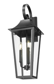 Gannon 3 Light 10" Outdoor Wall Light in Black