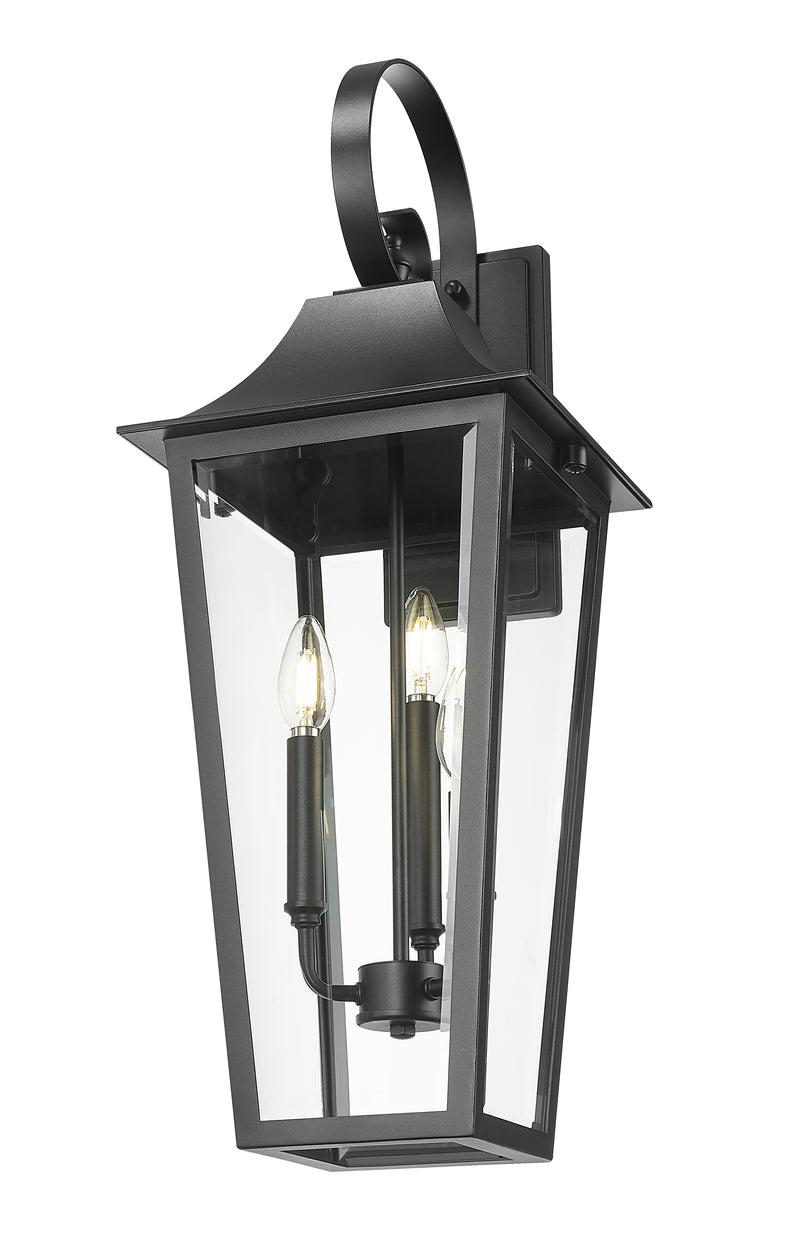 Gannon 3 Light 10" Outdoor Wall Light in Black