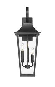 Gannon 3 Light 10" Outdoor Wall Light in Black