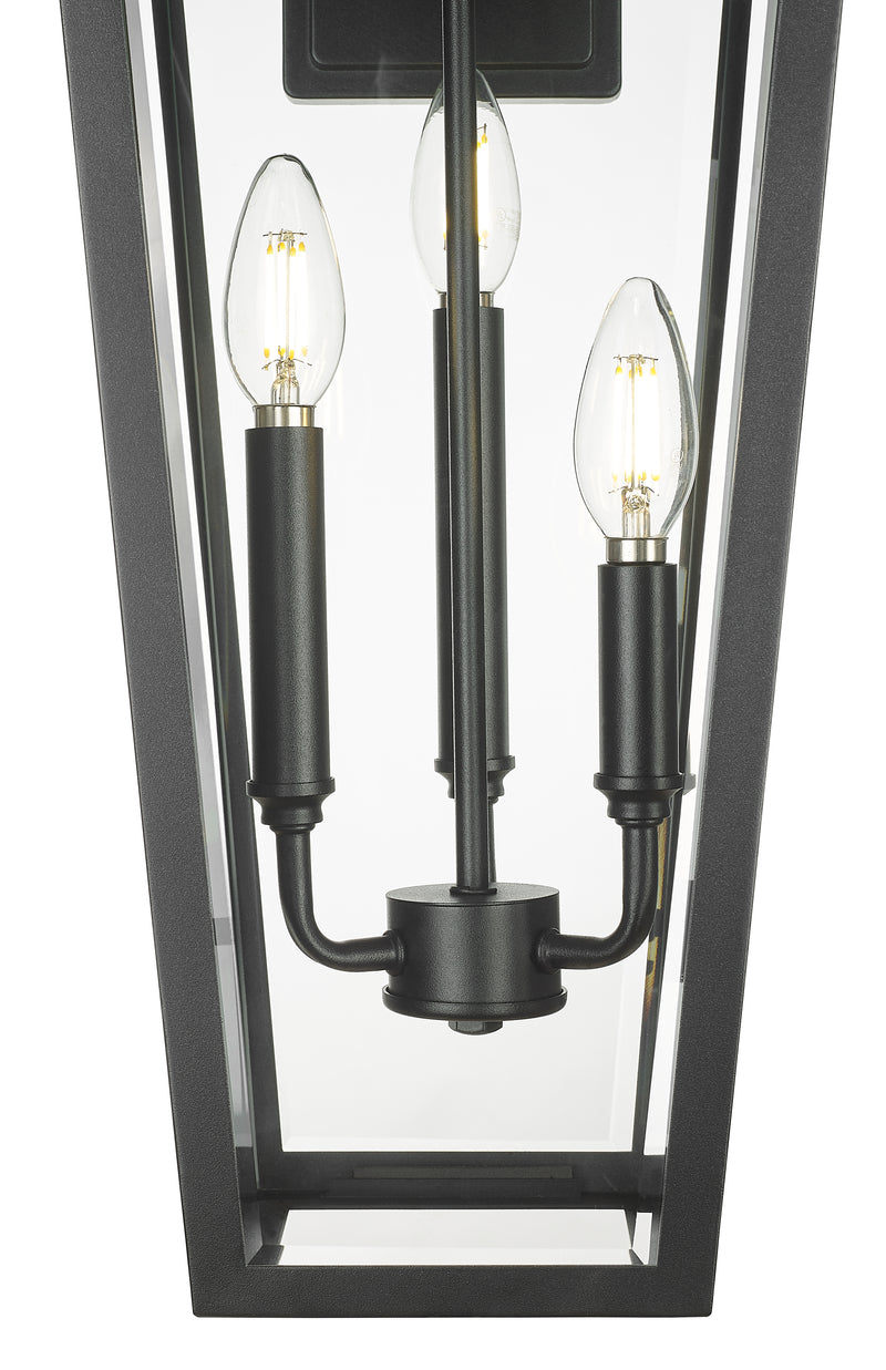 Gannon 3 Light 10" Outdoor Wall Light in Black