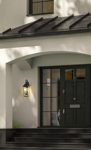 Gannon 3 Light 10" Outdoor Wall Light in Black in a room setting