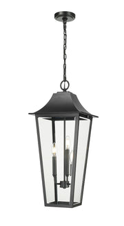 Gannon 3 Light 12" Outdoor Chain Mount Ceiling Fixture in Black