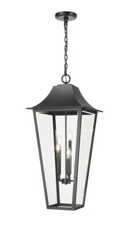 Gannon 5 Light 16" Outdoor Chain Mount Ceiling Fixture in Black