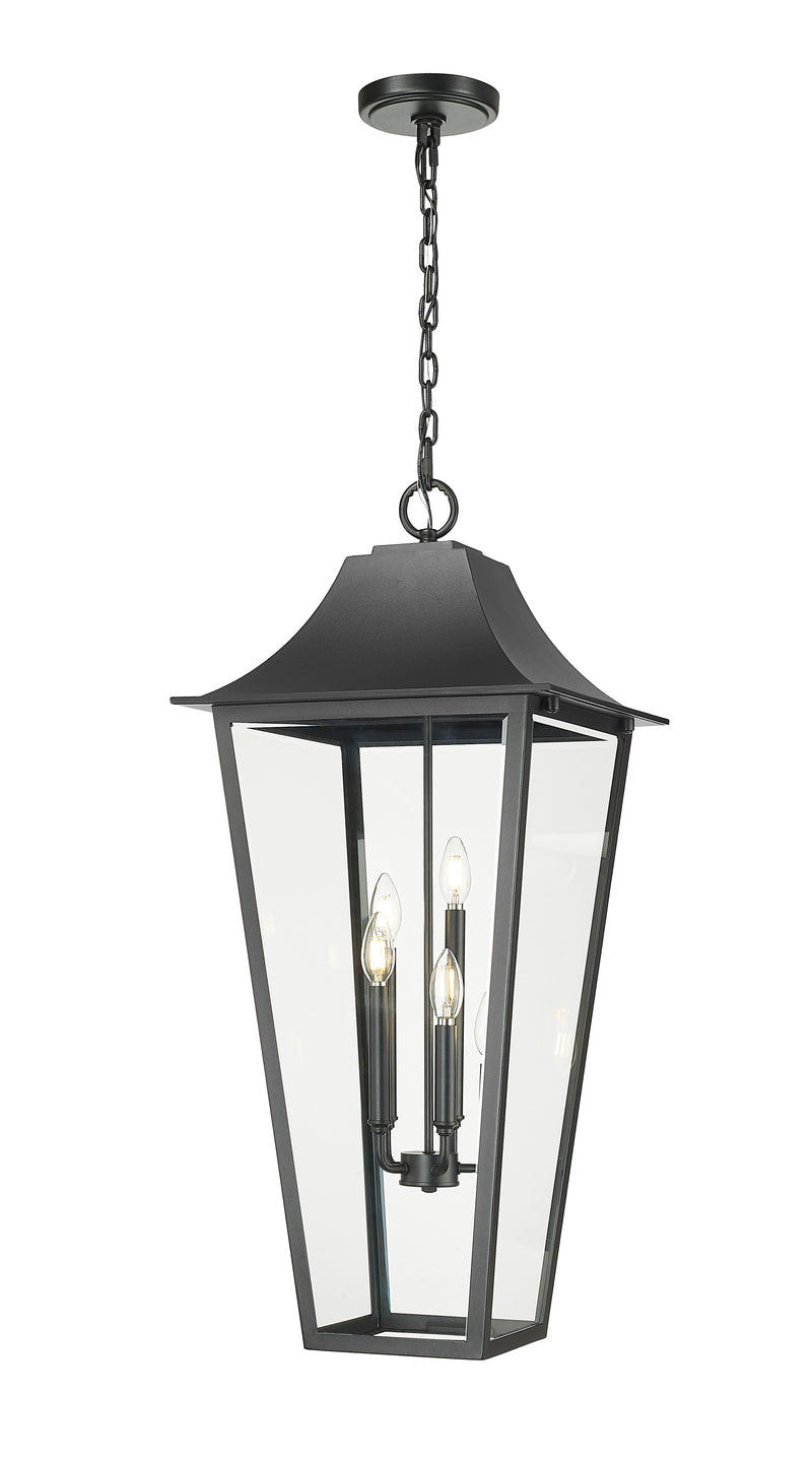 Gannon 5 Light 16" Outdoor Chain Mount Ceiling Fixture in Black