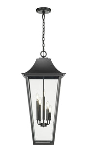 Gannon 5 Light 16" Outdoor Chain Mount Ceiling Fixture in Black