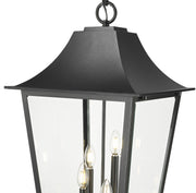 Gannon 5 Light 16" Outdoor Chain Mount Ceiling Fixture in Black