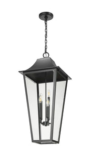 Gannon 5 Light 16" Outdoor Chain Mount Ceiling Fixture in Black