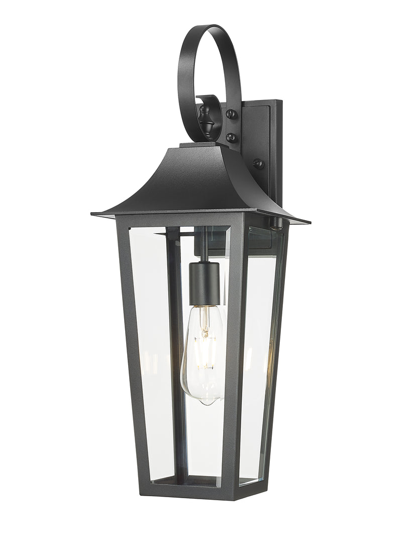 Gannon 1 Light 8" Outdoor Wall Light in Black