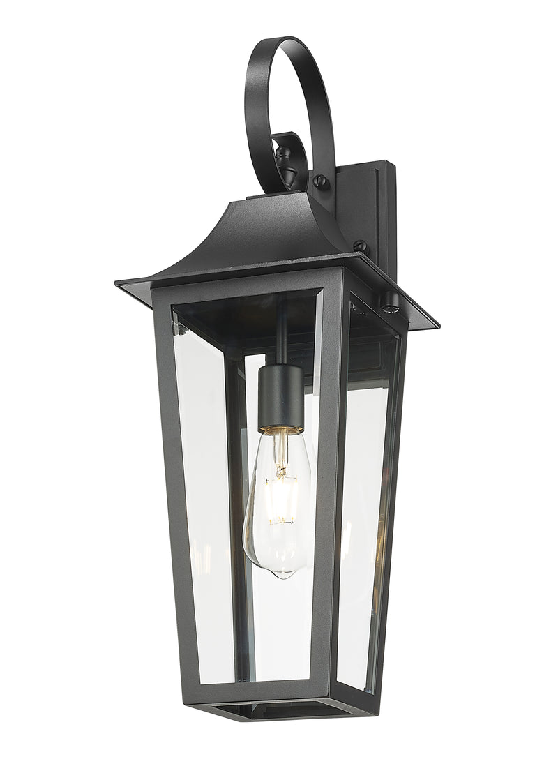 Gannon 1 Light 8" Outdoor Wall Light in Black