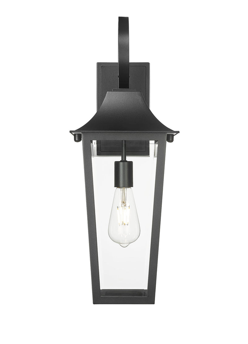 Gannon 1 Light 8" Outdoor Wall Light in Black