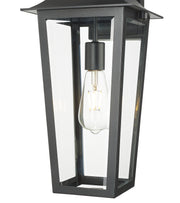 Gannon 1 Light 8" Outdoor Wall Light in Black