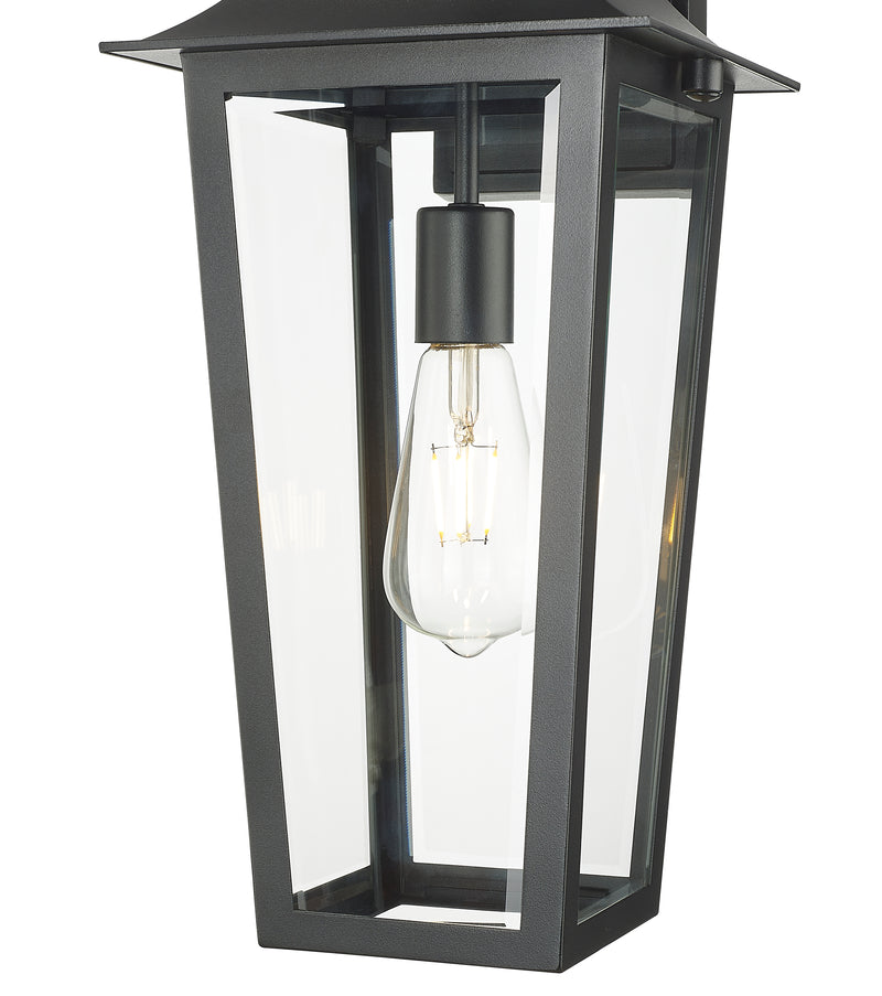 Gannon 1 Light 8" Outdoor Wall Light in Black