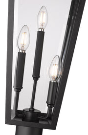 Gannon 3 Light 10" Outdoor Post Mount Fixture in Black
