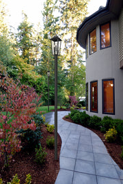 Gannon 3 Light 10" Outdoor Post Mount Fixture in Black in a room setting