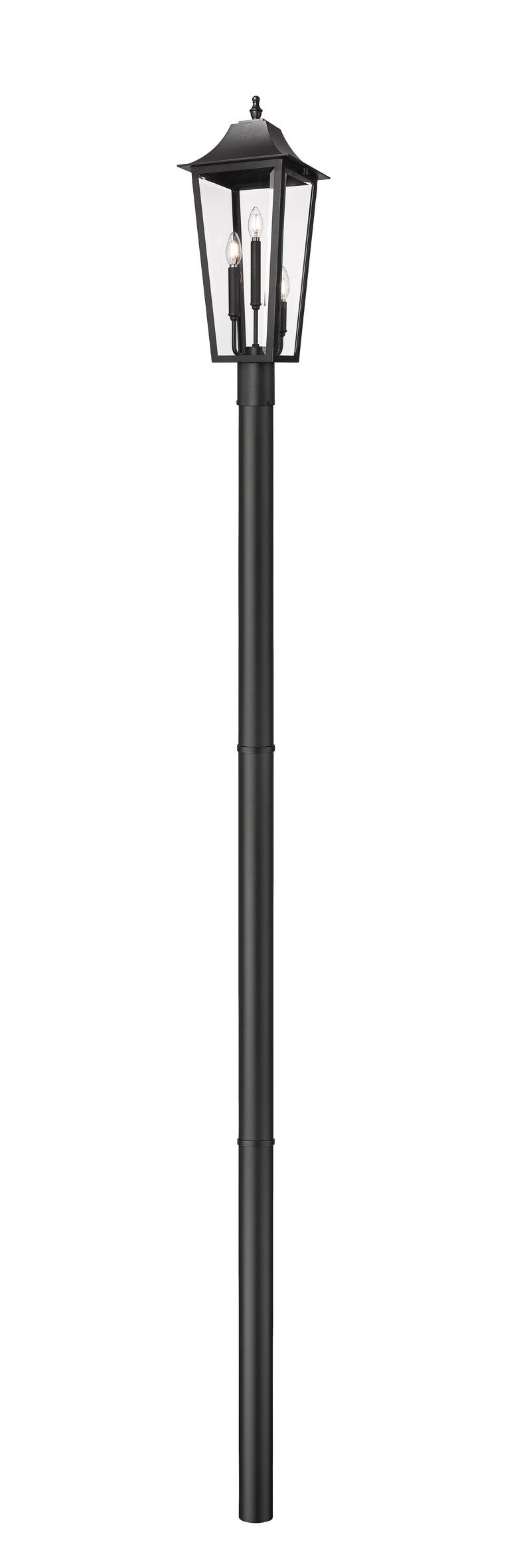 Gannon 3 Light 10" Outdoor Post Mount Fixture in Black