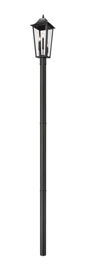 Gannon 3 Light 10" Outdoor Post Mount Fixture in Black
