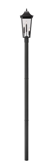 Gannon 3 Light 10" Outdoor Post Mount Fixture in Black