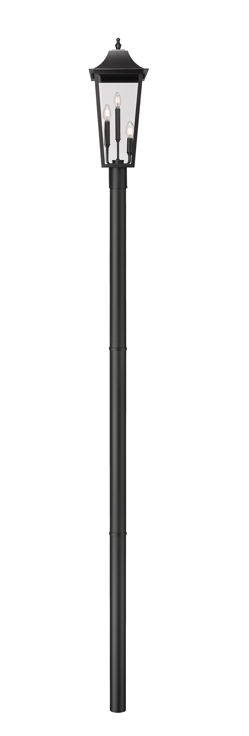 Gannon 3 Light 10" Outdoor Post Mount Fixture in Black