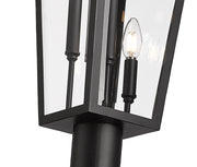 Gannon 3 Light 10" Outdoor Post Mount Fixture in Black