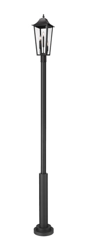 Gannon 3 Light 10" Outdoor Post Mount Fixture in Black