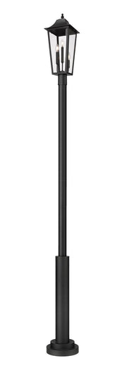 Gannon 3 Light 10" Outdoor Post Mount Fixture in Black