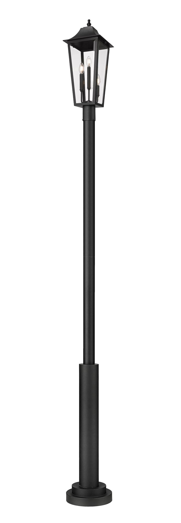 Gannon 3 Light 10" Outdoor Post Mount Fixture in Black